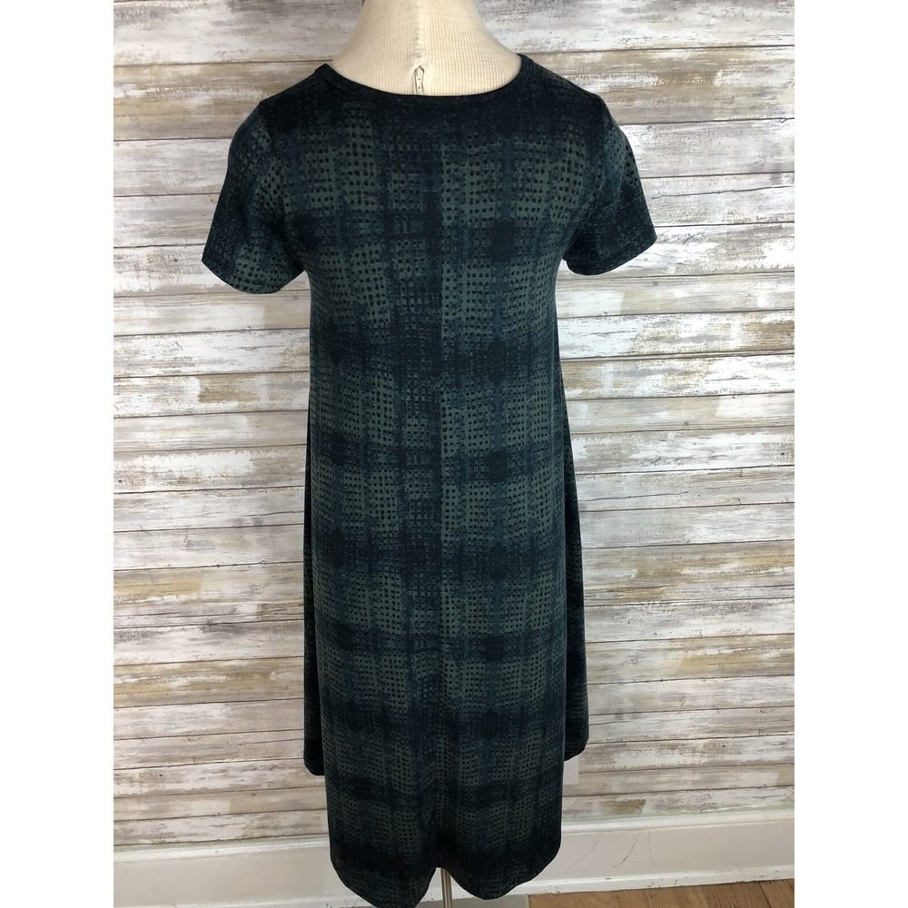 LULAROE  Green Dress Hunter Short Sleeve Hi Low Pocket Tee Sz XXS - Picture 4 of 6